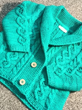 NEXT sweter zapinany 6-9 m-cy 74 sweterek zielony