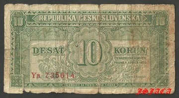 CZECHOSŁOWACJA 10 Koron 1950