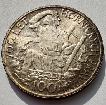 CZECHOSŁOWACJA 100 Korun 1949 srebro
