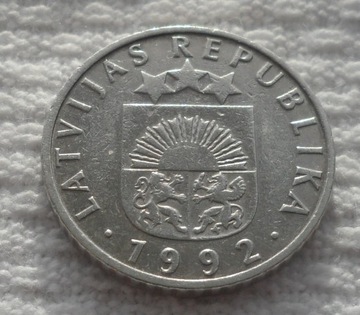 Łotwa II Republika 50 centymów 1992 KM# 13 VF