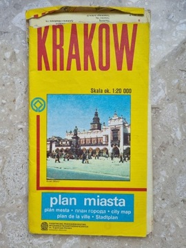 KRAKÓW - plan miasta, 1990