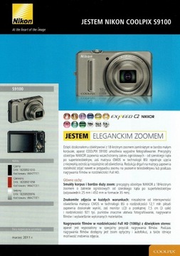 NIKON COOLPIX S9100 folder / katalog 2011 rok