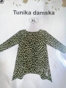 Asymetryczna tunika w panterkę 44/46