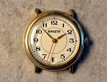 Rakieta radziecki zegarek vintage złocona