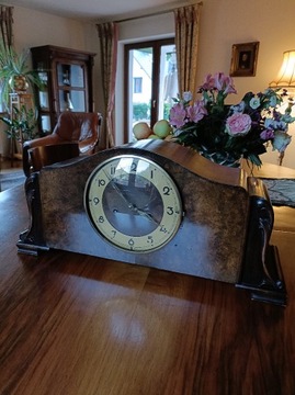 Zegar stołowy drewniany sygnowany JUNGHANS 1938 r.