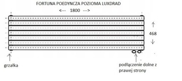Grzejnik poziomy Luxrad Fortuna 1800x468 z grzałką