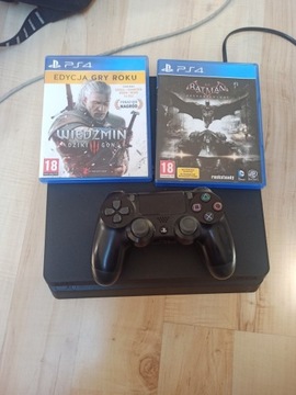 PlayStation 4 Slim 500gb + Wiedźmin 3+ Batman