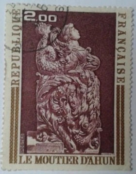 Znaczek pocztowy rzeźba sztuka D'Ahun Francja 1973