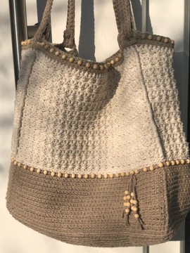 Artystyczna torba, bawełniany sznurek. 