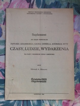 CZASY LUDZIE WYDARZENIA SUPLEMENT DO KSIĄŻKI 1986