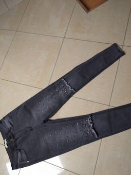 Spodnie jeans szare 38