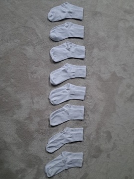 Bawełniane białe skarpety za kostkę 8 par