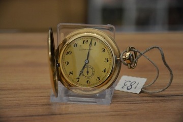 Tavannes, złoty trzydeklowy zegarek kieszonkowy