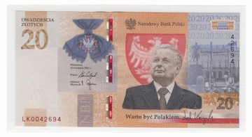 Banknoty 20zł Lech Kaczyński LK0042694 !!!!!