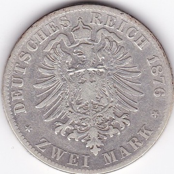2 marki 1876 F  cesarstwo niemieckie