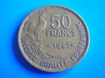 Francja 50 francs franków 1952 kogut