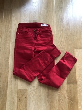 Spodnie rurki skinny czerwone XS Zara 