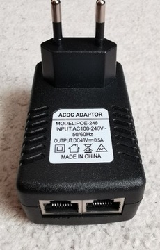 POE 48V 0.5A zasilacz adapter injector