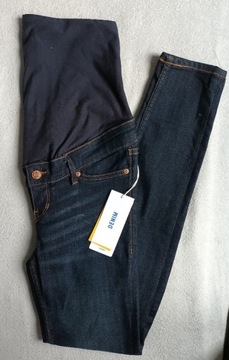 jeansy ciążowe 34/xs rurki skinny spodnie h&m mama