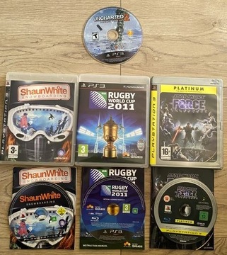 Gry PS3 Snowboard, Rugby, Star Wars ,Uncharted 2