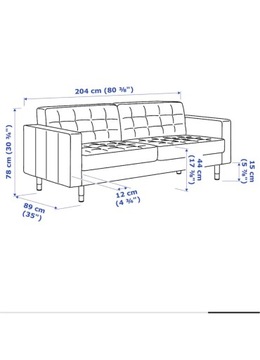 Skórzana sofa 3 osobowa Ikea 