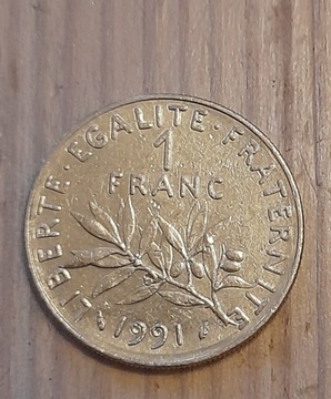 Moneta 1 franc 1991 r., Francja