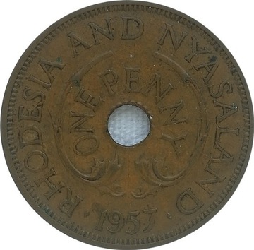 Rodezja i Niasa 1 penny 1957, KM#2