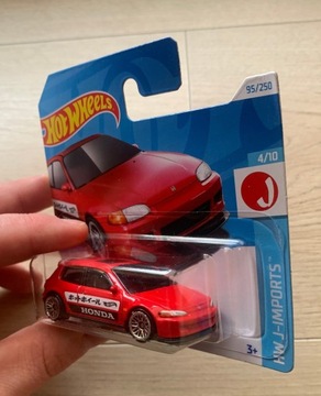 Hot Wheels `92 HONDA CIVIC EG nowość czerwona