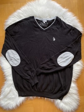 U.S. Polo Assn. sweter męski czarny XL bawełna Cotton