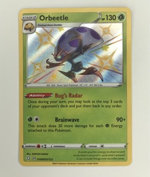 Karta Pokemon Shiny Orbeetle SV009/SV122
