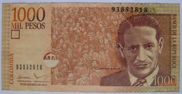 1000 Pesos Mil Pesos 2015  Kolumbia