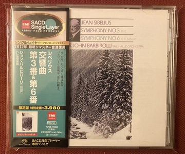 Sibelius Symphonies 3 & 6 Barbirolli Japan SACD