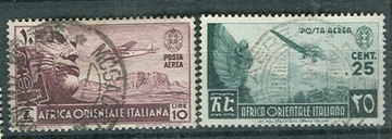 Afryka Włoska do 10 L 1938 Stemplowane  