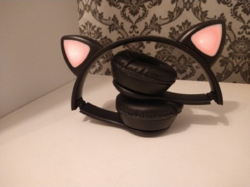 Słuchawki bezprzewodowe kocie uszy bluetooth