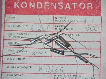 KONDENSATOR  FOLIOWY - 2n2 250V -20SZT