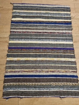 Nowy chodnik dywan tkany na krosnach PRL  74x110