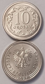 10 gr groszy 2024 r. mennicze z rolki