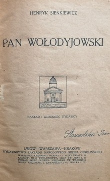 Sienkiewicz Pan Wołodyjowski Z-d Ossolińskich