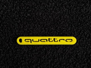 Brelok Audi Quattro - Druk 3D - Żółty