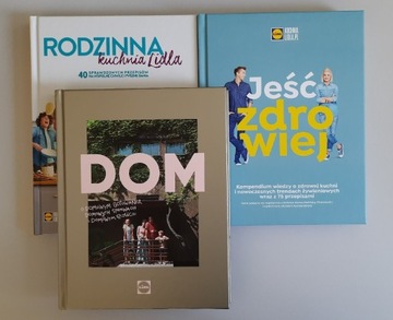 3 książki - Kuchnia Lidla - Jeść zdrowiej - DOM