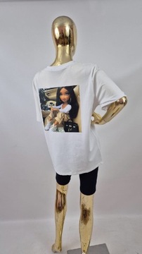 T-shirt biały z aplikacją lalki LALU 