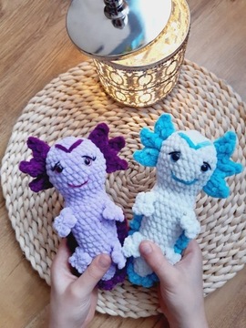 Aksolotl na szydełku, handmade Maskotka amigurumi