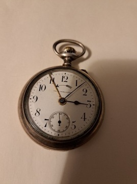 Union Horlogerie zegarek z budzikiem w srebrze
