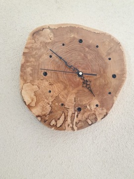 Zegar ścienny drewniany jedyny niepowtarzalny