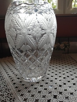 Duży kryształowy wazon PRL 