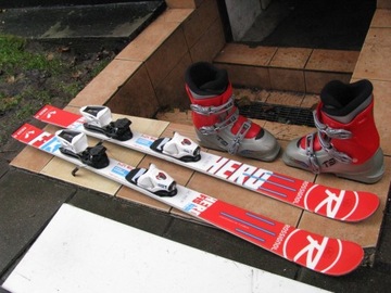 NARTY ROSSIGNOL 124cm + BUTY SALOMON ŁADNE