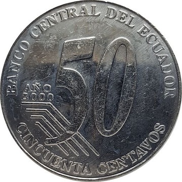 Ekwador 50 centavos 2000, KM#108