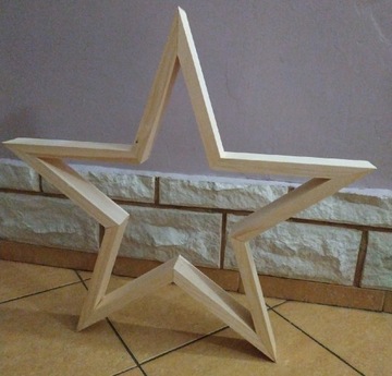 Gwiazda drewniana dekoracja świąteczna baza stroik