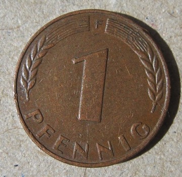 RFN 1 Pfennig fenig 1950 F