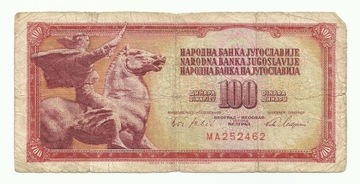 Banknot Jugosławia 100 Dinara